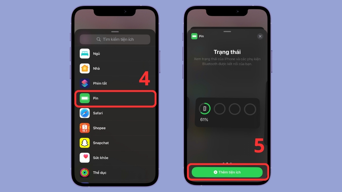 Chọn mục Pin giúp người dùng làm sao để biết tai nghe bluetooth đầy pin dễ dàng.