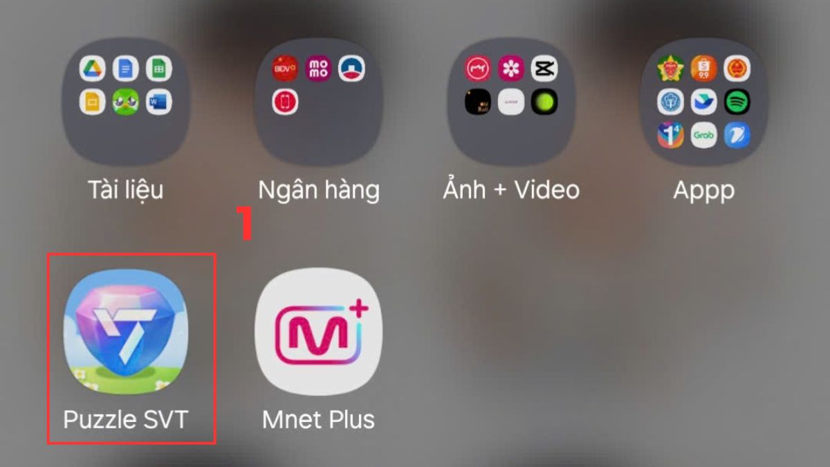 Ảnh chụp màn hình minh họa cách xóa dữ liệu game trên Android bằng cách gỡ bỏ ứng dụng, hiển thị biểu tượng game 'Puzzle SVT' trên màn hình chính.