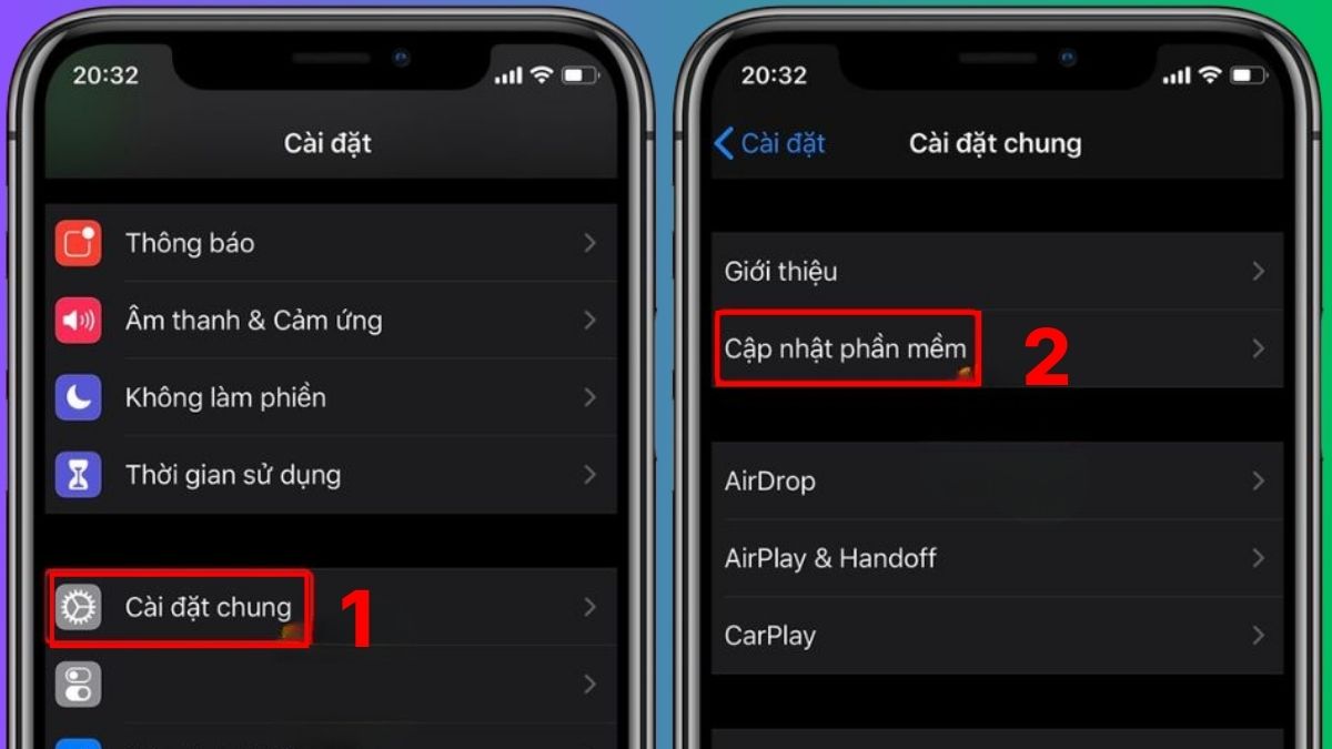 Bước 1: Màn hình Cập nhật phần mềm iOS, giải pháp sửa lỗi camera trước iPhone 15 Pro Max bị mờ do phần mềm.