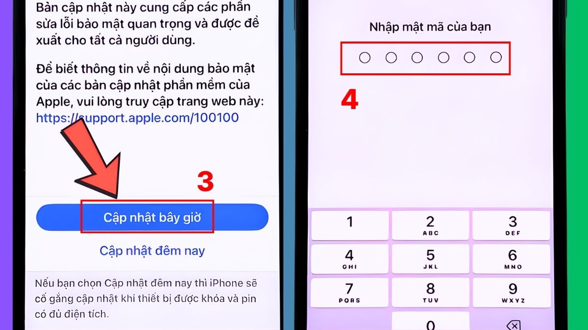Bước 2: Màn hình Tải bản cập nhật iOS, giải pháp sửa lỗi iPhone 15 Pro Max chụp ảnh bị mờ.