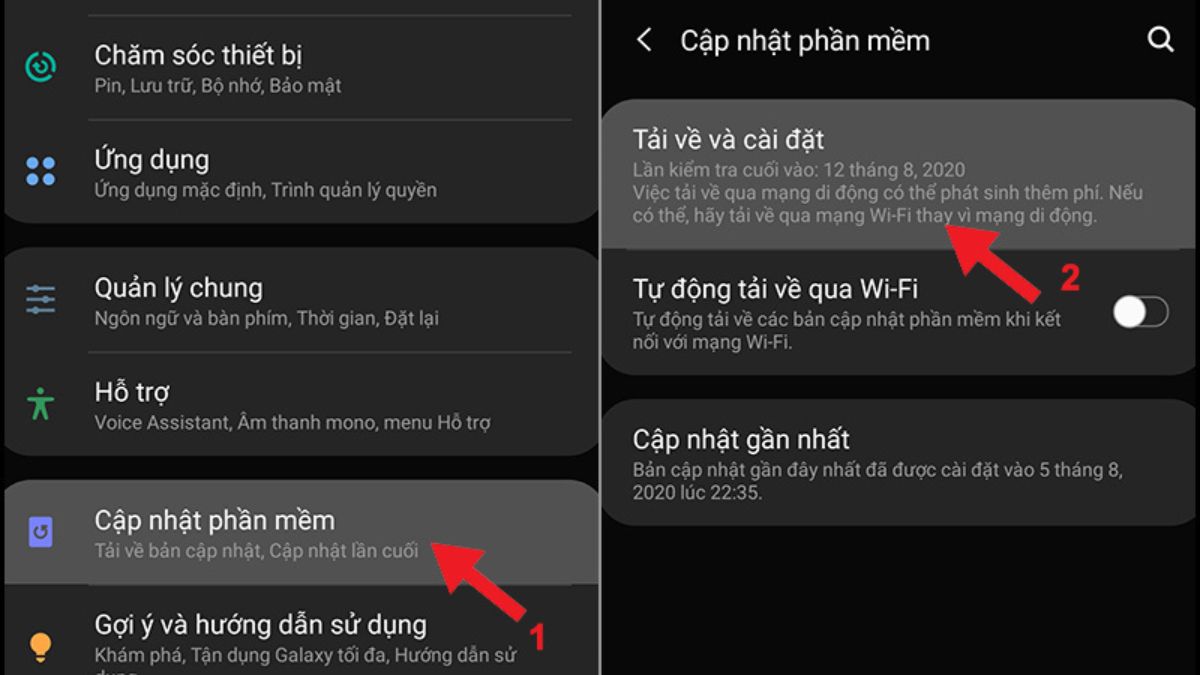 Cập nhật hệ điều hành để sửa lỗi ch play bị mất trên android