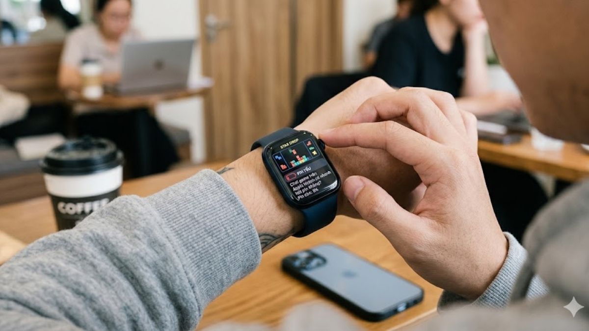Cảnh báo pin yếu khi đang sử dụng giúp giải đáp chơi game trên Apple Watch có tốn pin không.