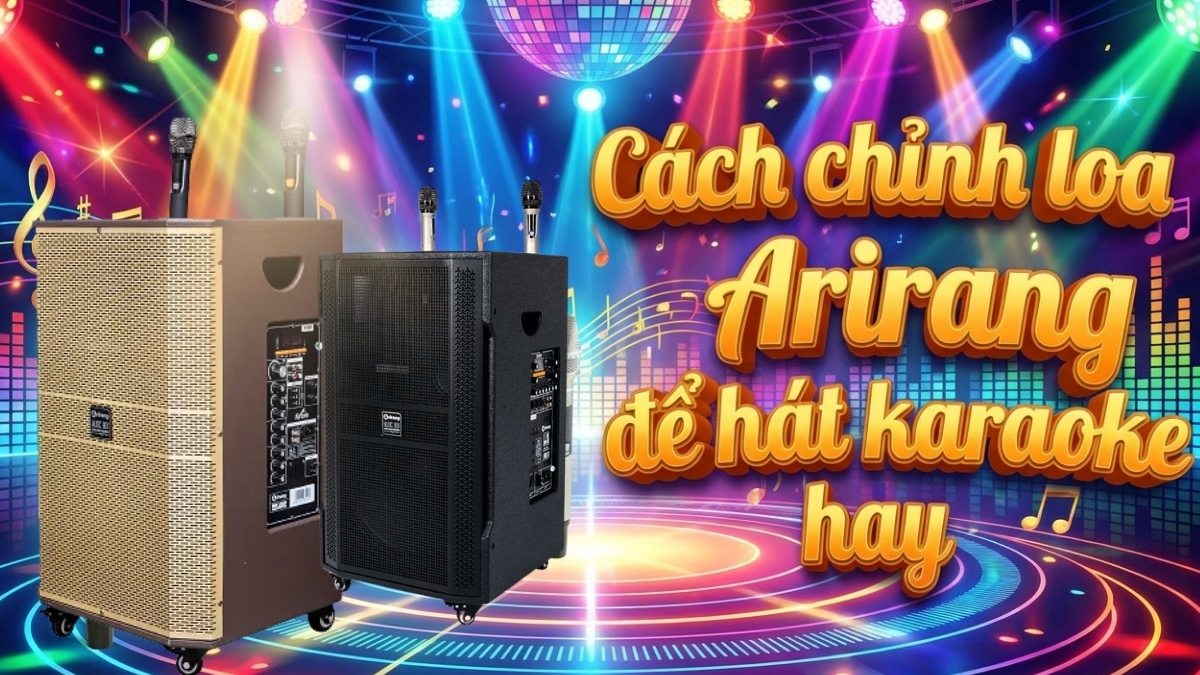 Các bước thiết lập thông số Micro trong cách chỉnh loa kéo Arirang MK3 chuyên nghiệp.