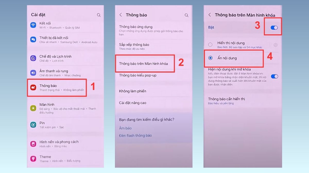 chống nhìn trộm màn hình samsung hướng dẫn cài đặt màn hình chống nhìn trộm trên Samsung trong mục thông báo