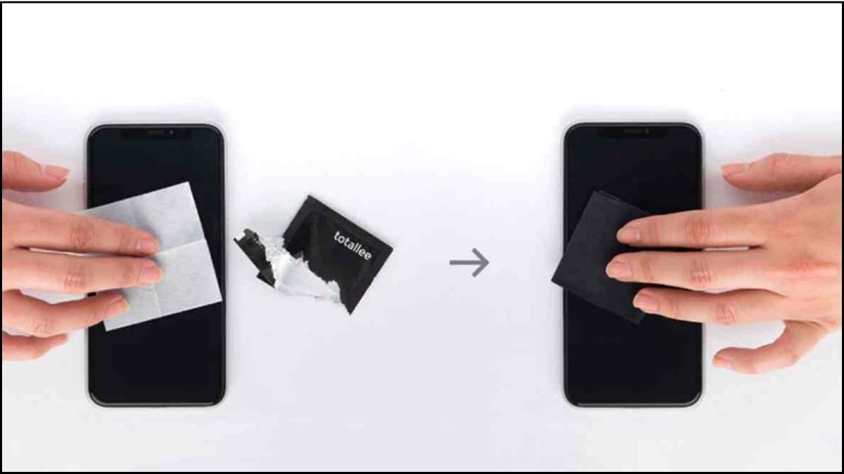 chống nhìn trộm màn hình samsung làm sạch màn hình trước khi dán miếng dán