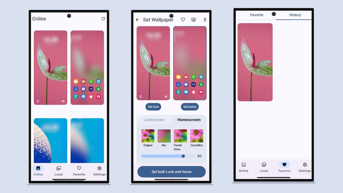 chống nhìn trộm màn hình samsung sử dụng ứng dụng làm mờ hình nền Blur Wall