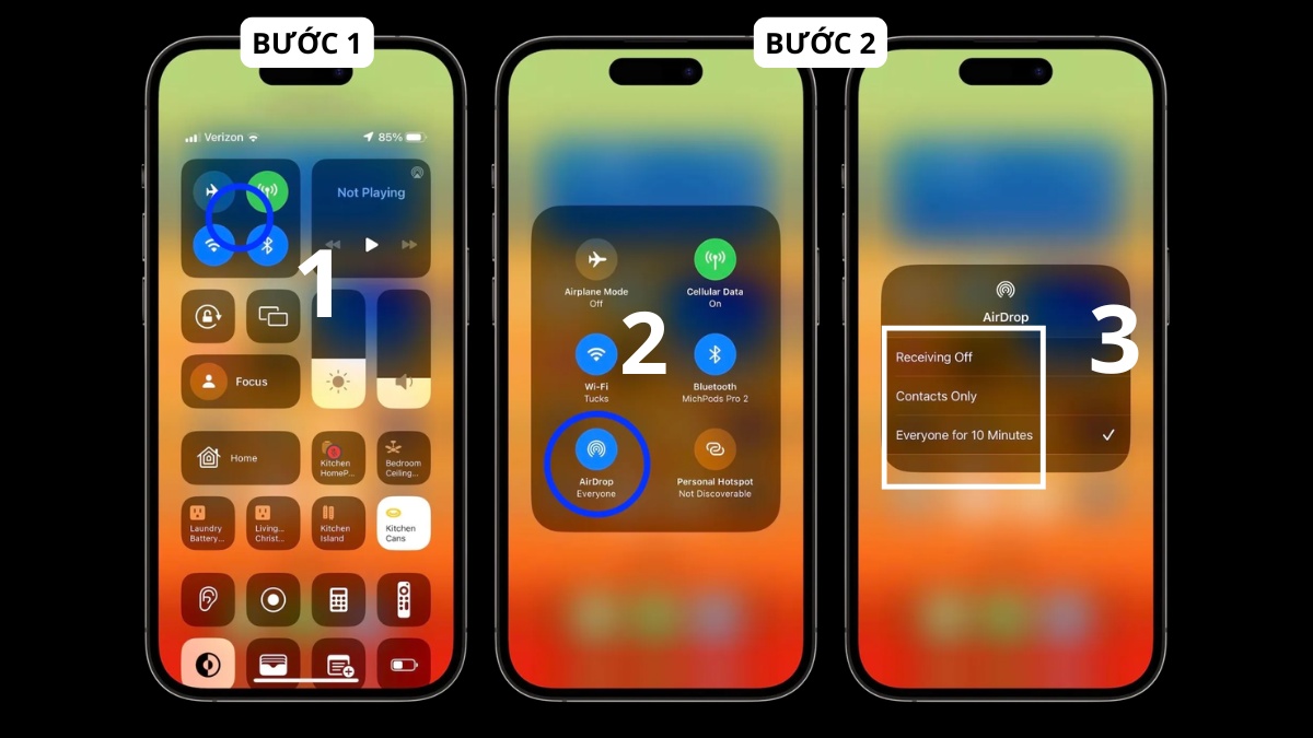 Các bước thiết lập chia sẻ lân cận là gì trên chia sẻ lân cận iphone.
