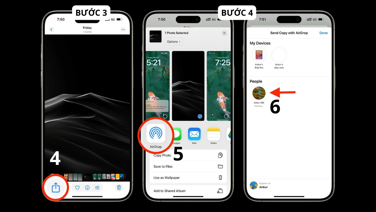 Hướng dẫn cách chia sẻ lân cận hình ảnh bằng AirDrop trên dòng máy iPhone.