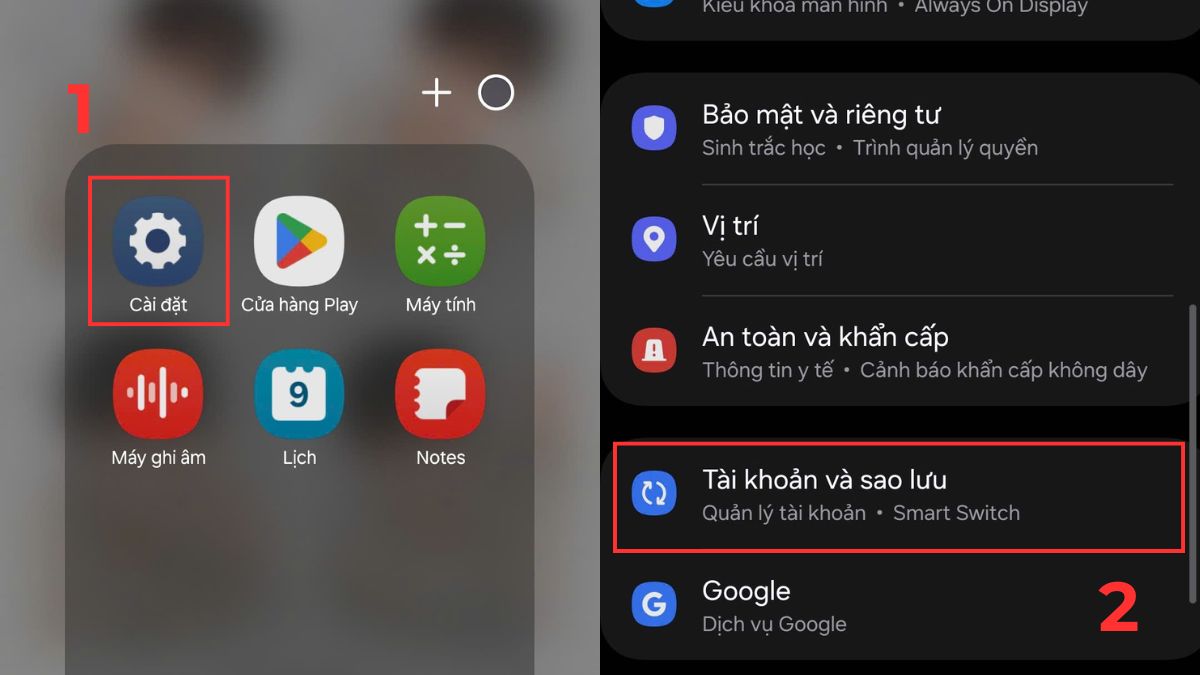 Cài đặt tài khoản và sao lưu để chuyển tin nhắn từ Android sang Android