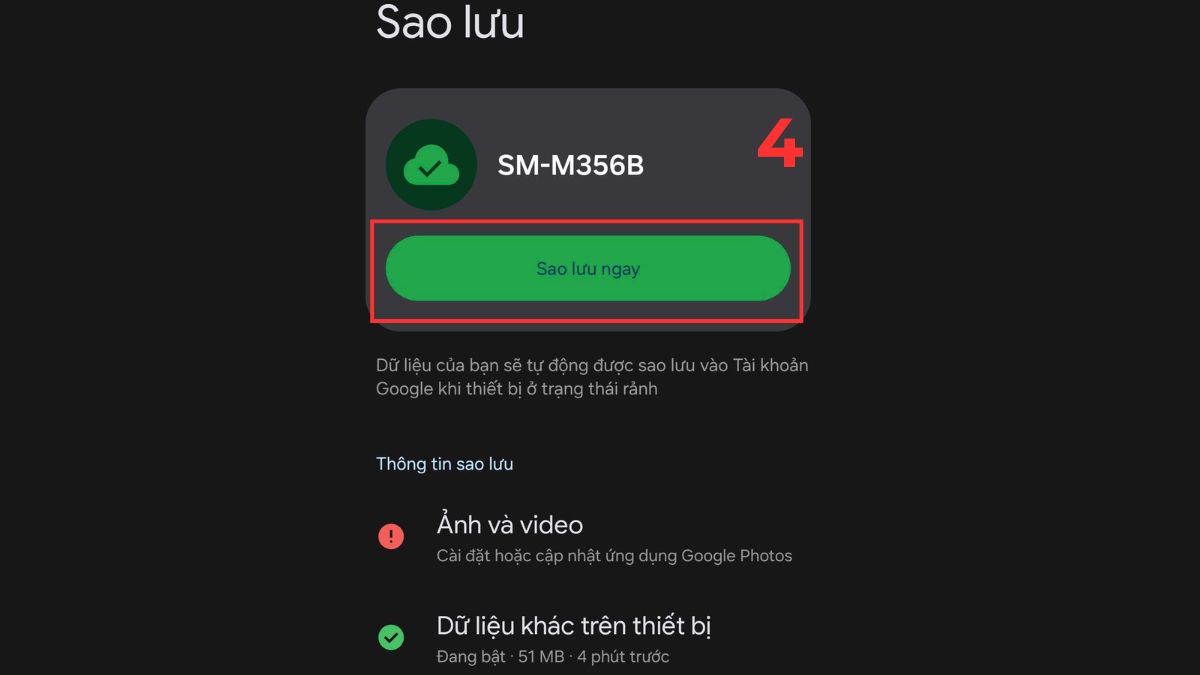 Sao lưu ngay để chuyển tin nhắn từ Android sang Android qua Google Drive