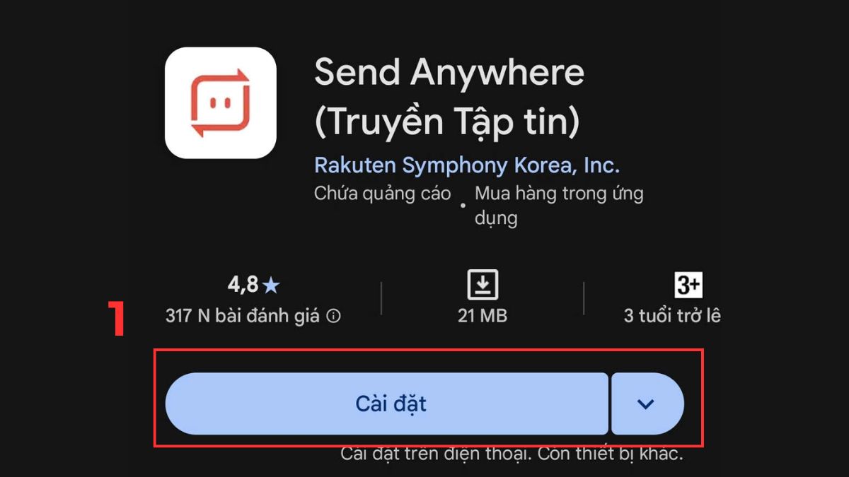Chuyển tin nhắn từ Android sang Android bằng ứng dụng Send Anywhere