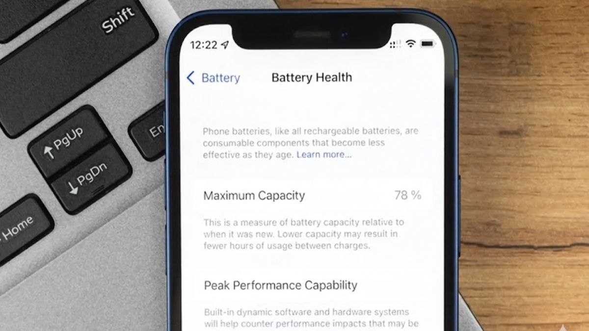 Kiểm tra độ chai pin 78% khi dung lượng pin iphone 13 tụt nhanh.