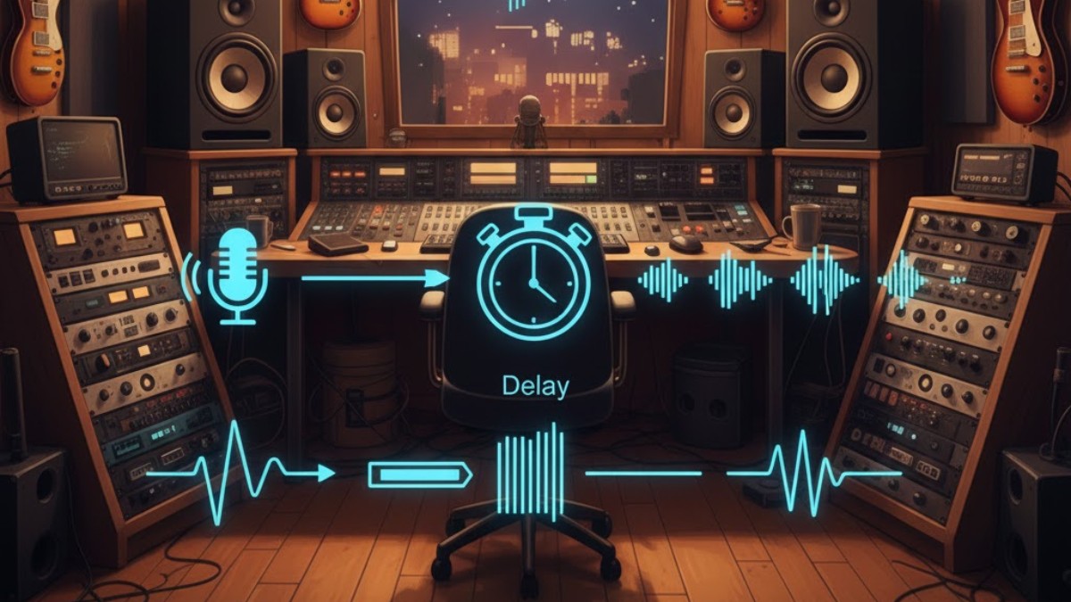 Các thông số Delay và Repeat giải thích nguyên lý echo là gì trong âm nhạc.