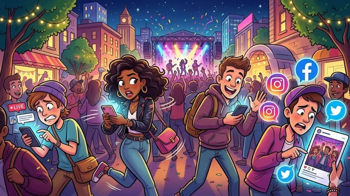 Những biểu hiện khi bị fomo là gì tại các sự kiện giải trí đông người.