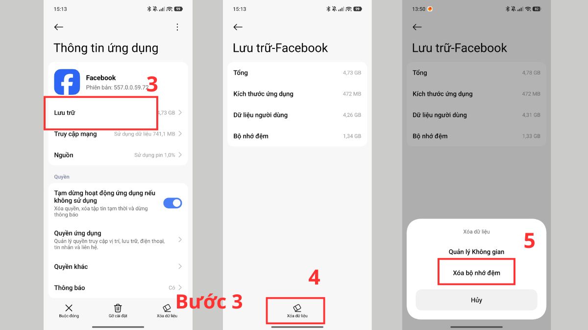 Xóa bộ nhớ đệm ứng dụng giúp giải phóng RAM điện thoại hiệu quả