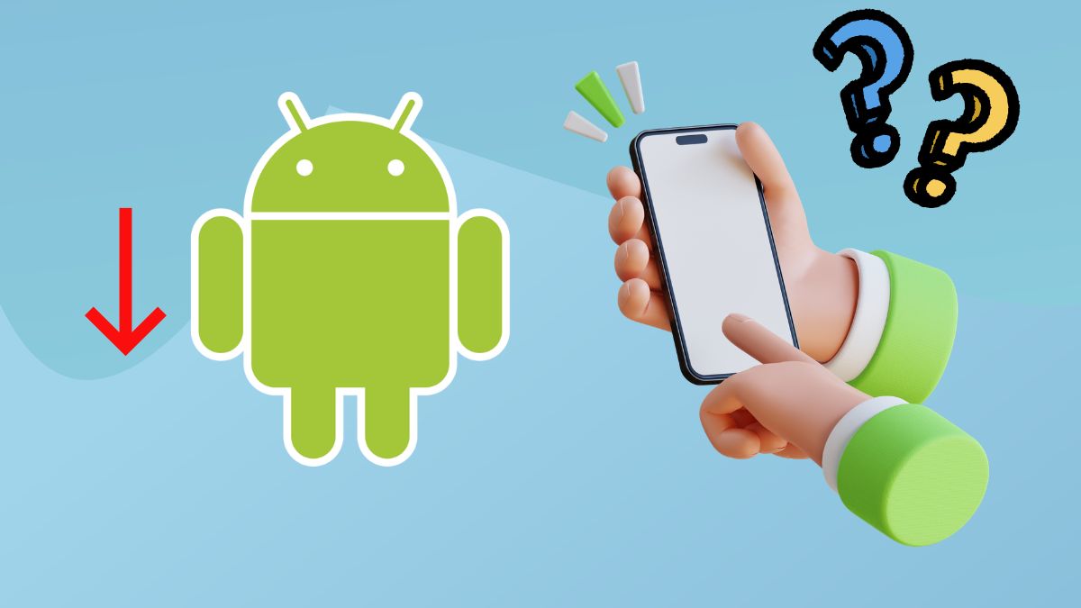 Minh họa khái niệm hạ cấp Android về phiên bản hệ điều hành cũ hơn.