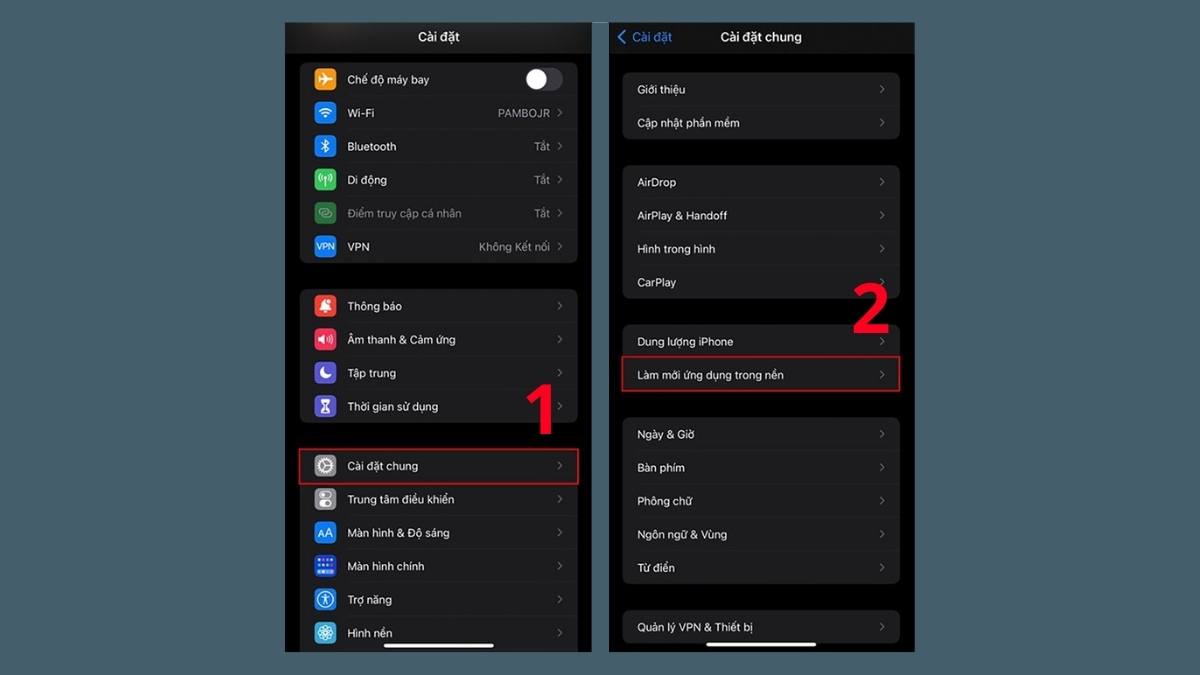 Tùy chọn Làm mới ứng dụng chạy nền gây lỗi iOS 16 bị lỗi hao pin
