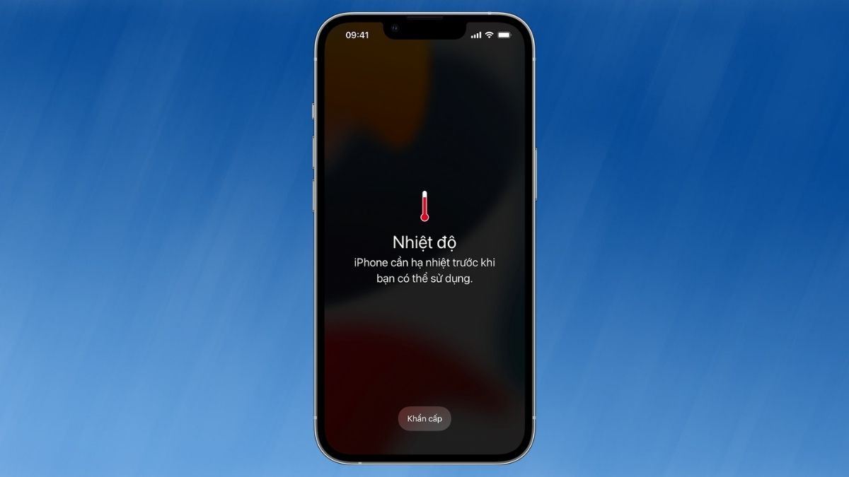 Hình ảnh cảnh báo nhiệt độ trên iPhone, minh họa lỗi quá nhiệt khiến điện thoại iPhone không lên nguồn.