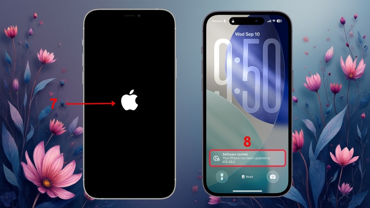 Thông báo cập nhật iOS thành công sau khi sửa lỗi iphone 11 sạc không vào pin