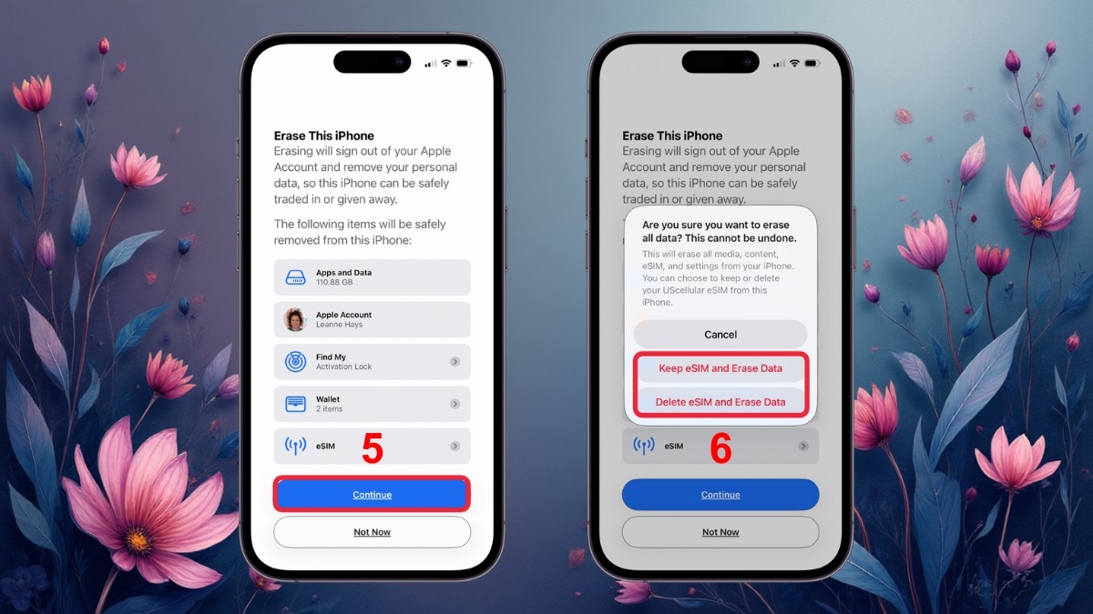 Thao tác xóa dữ liệu iPhone để khôi phục cài đặt gốc sửa lỗi iphone 11 sạc pin không vào
