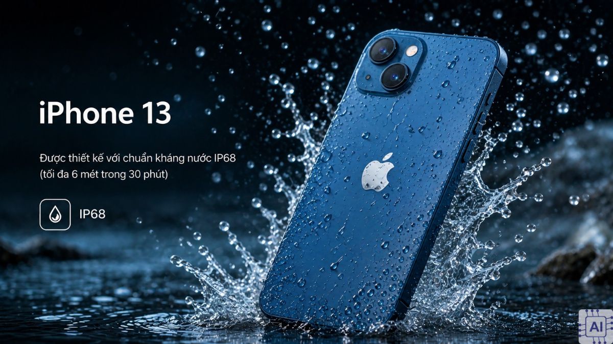Thiết kế chuẩn kháng nước IP68 của iphone 13 có chống nước không.