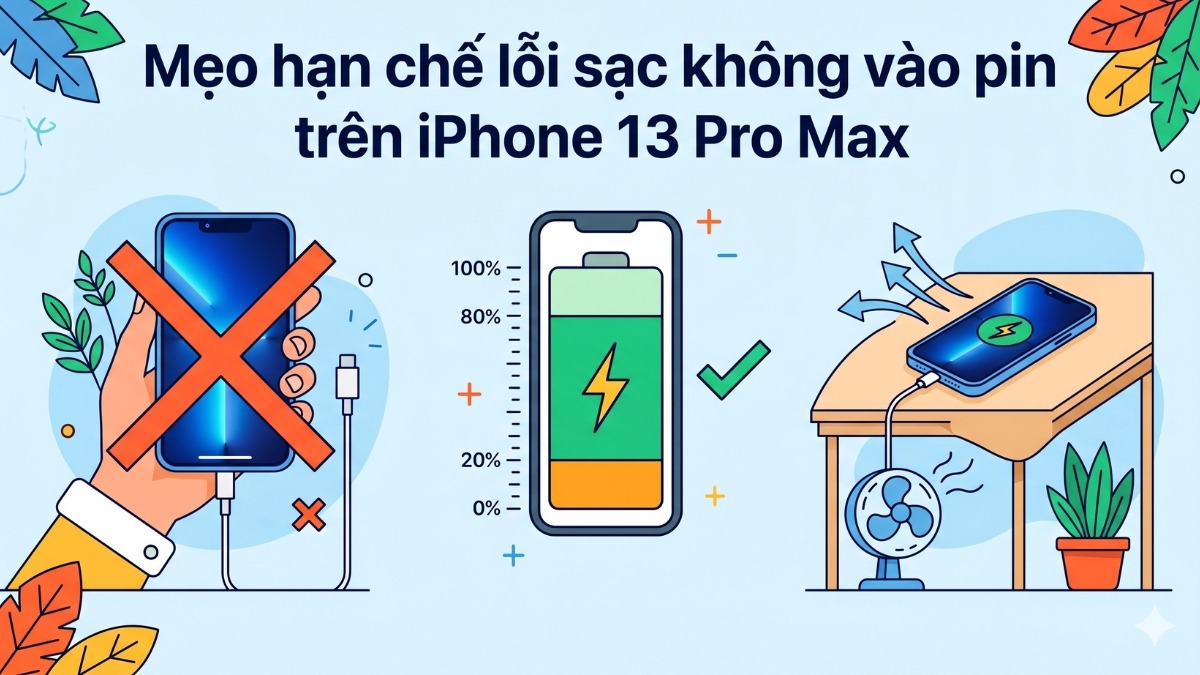 Thói quen sử dụng và nạp năng lượng đúng cách tránh iphone 13 pro max sạc không vào pin.