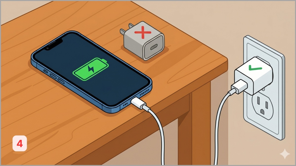 Đổi củ sạc đạt tiêu chuẩn Apple khi gặp lỗi iphone 13 pro max sạc không vào pin.