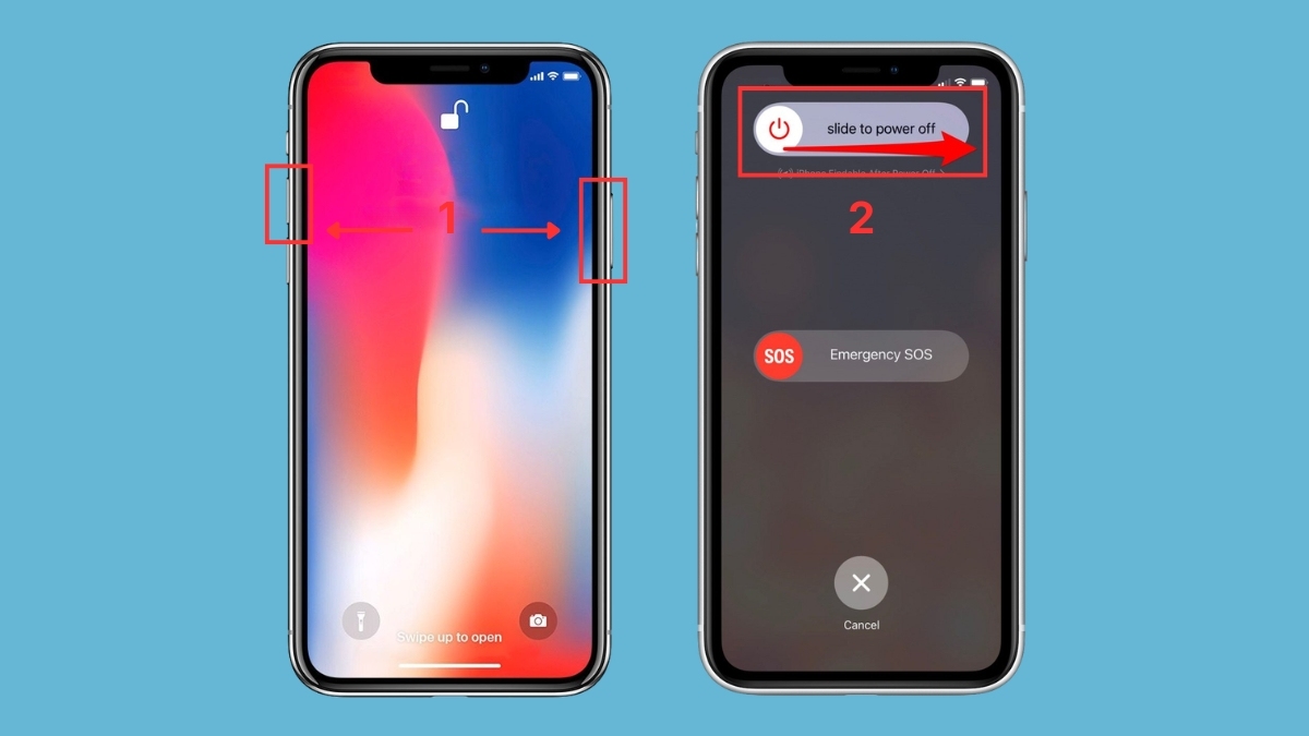 Thao tác tắt nguồn máy an toàn trước khi xử lý iphone 13 pro max sạc không vào pin.