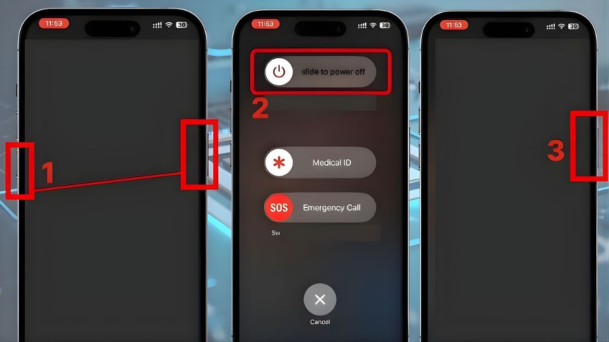 Hướng dẫn cách tắt nguồn iphone bị đơ bằng thao tác khởi động lại máy (Hard Reset).