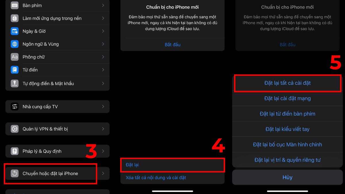 Đặt lại cài đặt khắc phục iphone 14 pro max bị nóng khi sử dụng