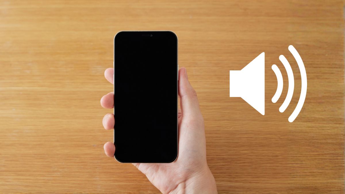 Biểu tượng loa to, cho thấy iphone 14 pro max bị đen màn hình mà vẫn có tiếng