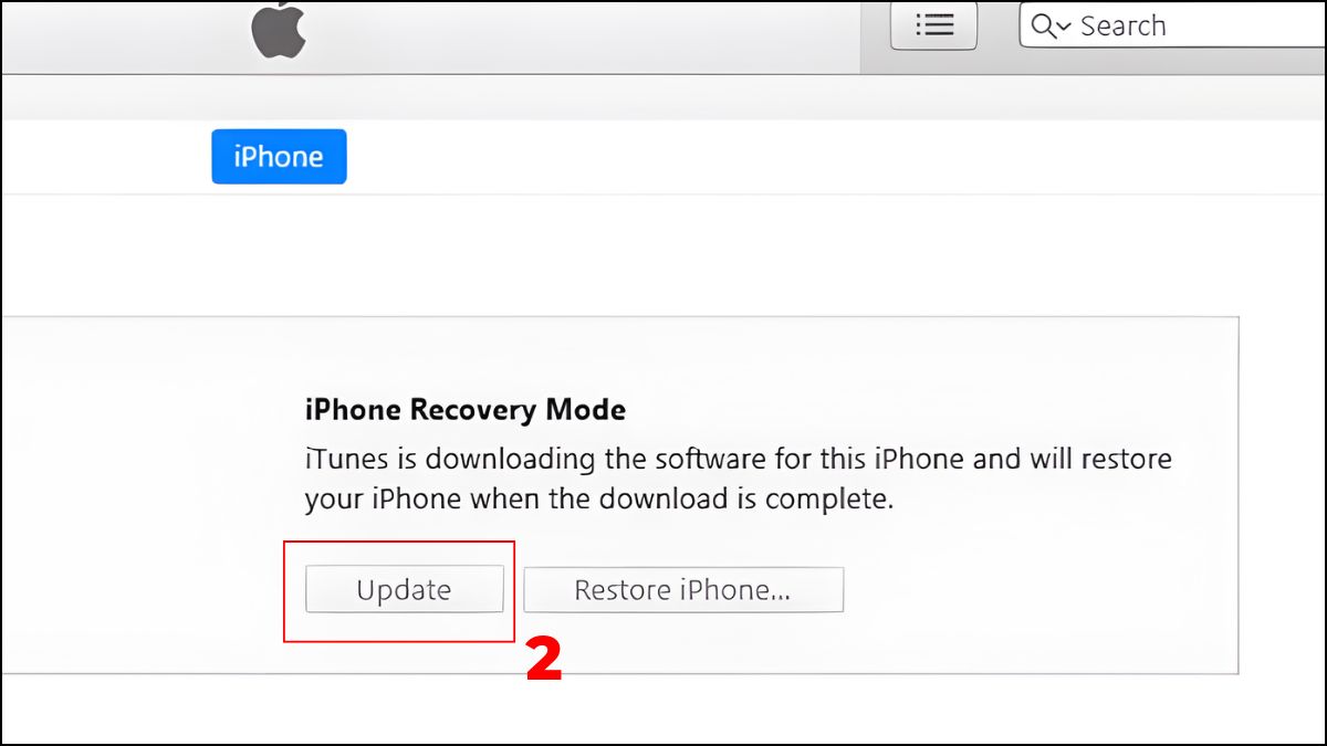 Chọn Update khi iphone 14 pro max lỗi sập nguồn để không mất dữ liệu