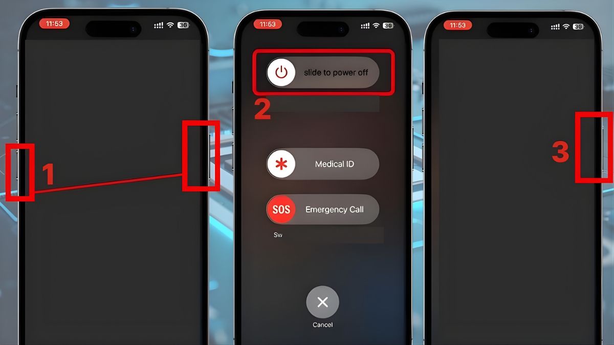Thao tác khởi động lại khi iphone 14 pro max lỗi sập nguồn