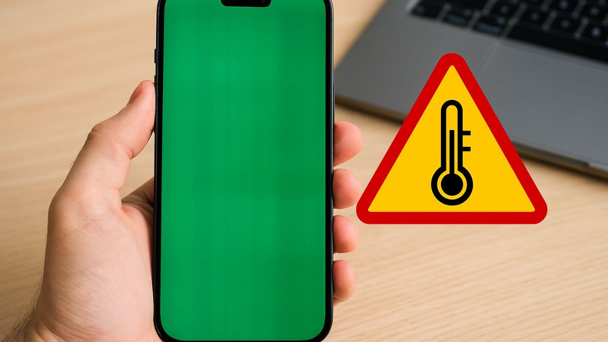 Iphone bị xanh màn hình do quá nhiệt độ cao khi hoạt động liên tục.