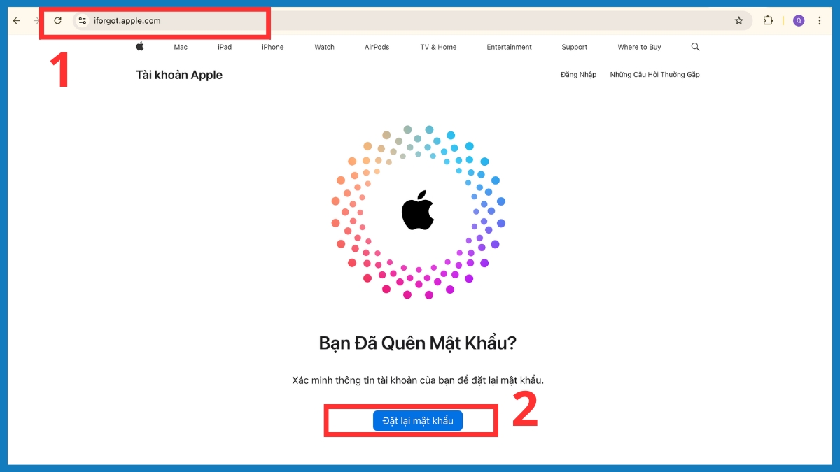 hướng dẫn sử dụng iphone khi bị dính icloud bằng cách đặt lại mật khẩu.