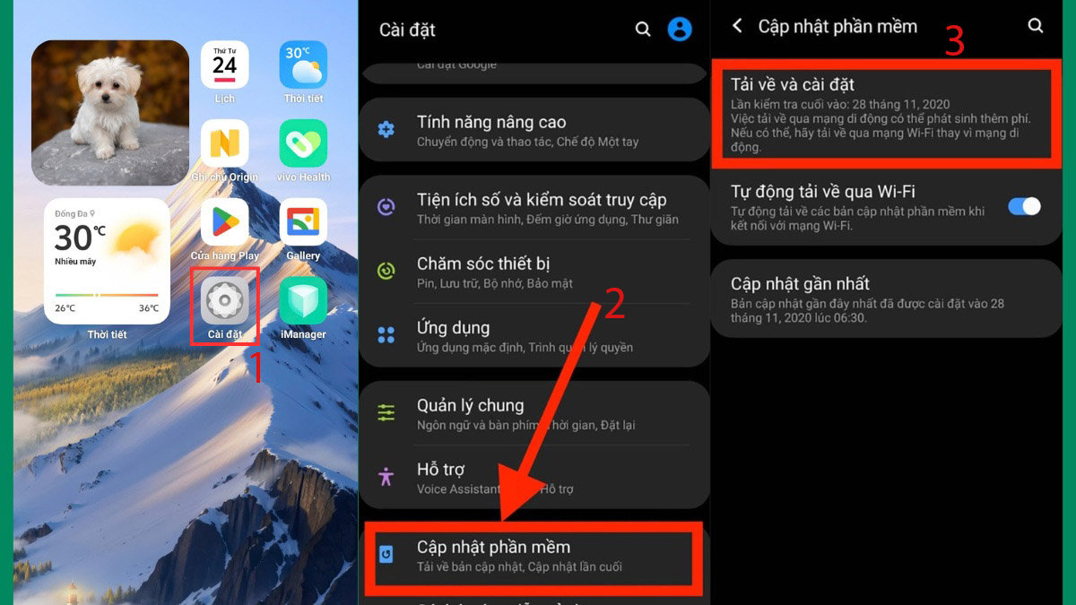 Cập nhật phần mềm Android để sửa lỗi không tải được ứng dụng trên ch play do thiết bị không đáp ứng yêu cầu hệ thống