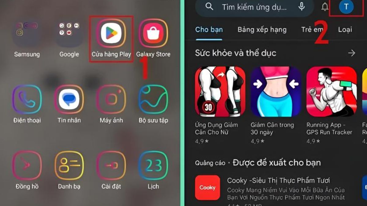 Hoàn tất tải ch play về điện thoại và cập nhật lên phiên bản mới, hình ảnh minh họa nhấn vào Phiên bản Cửa hàng Play để cài đặt CH Play miễn phí.