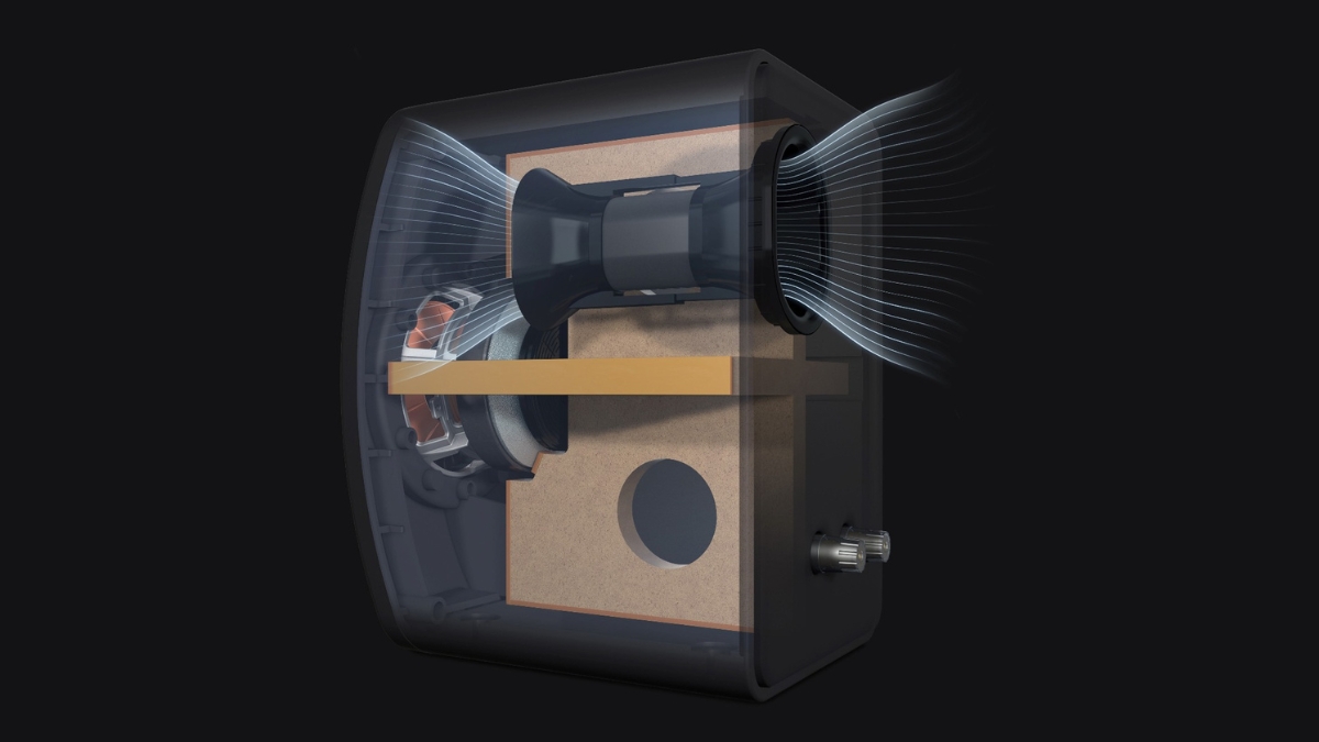 Thiết kế lỗ thông hơi loa giúp cải thiện dải trầm và độ chi tiết cho loa kiểm âm.