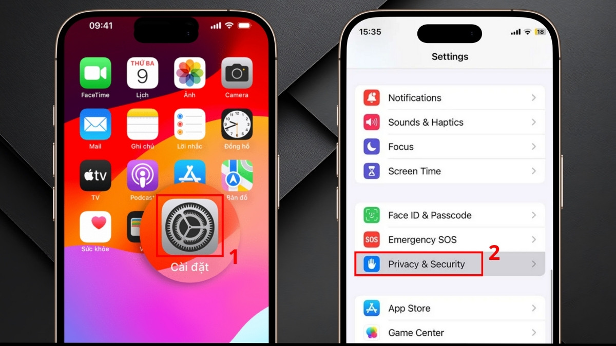 Hướng dẫn vào Cài đặt để kiểm tra lỗi panic full trên iphone chi tiết.