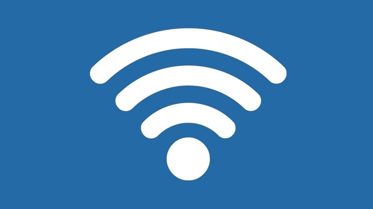 Hình ảnh biểu tượng Wi-Fi lớn màu trắng trên nền xanh, tượng trưng cho sự cố kết nối gây lỗi khi tìm nạp dữ liệu trên Facebook.