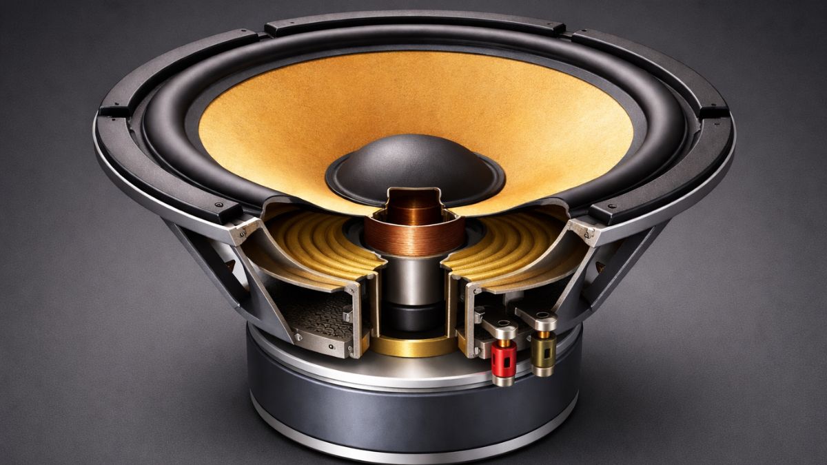 Cận cảnh củ loa hiện đại giúp người dùng hiểu rõ loa điện động là gì.