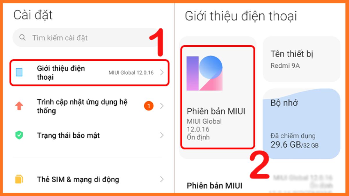 Mở mục Giới thiệu điện thoại để khắc phục loa điện thoại xiaomi bị nhỏ bằng cách cập nhật MIUI.