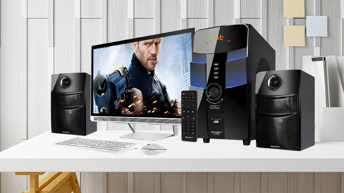 Khả năng tái tạo âm trầm mạnh mẽ của loa 2.1 là gì khi xem phim và chơi game.