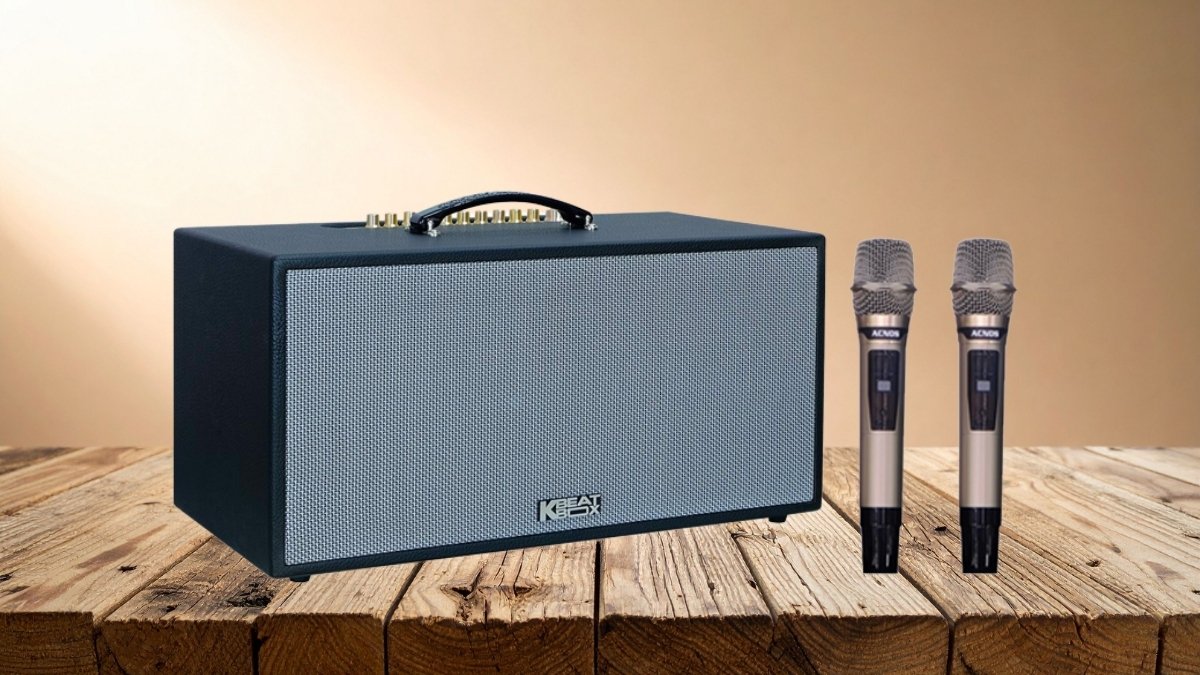 Micro không dây đi kèm mẫu Acnos CS451 Plus hỗ trợ hát loa karaoke gia đình hay nhất hiện nay.