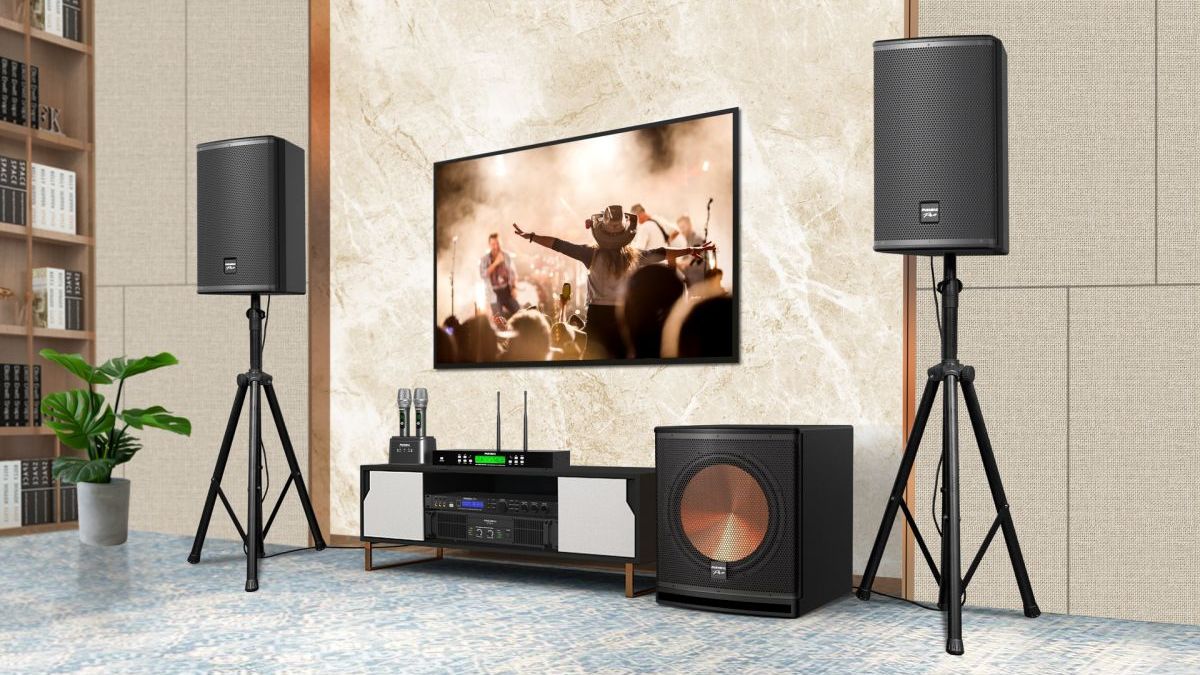 Hệ thống âm thanh gia đình phối ghép loa subwoofer là gì để tăng dải trầm.