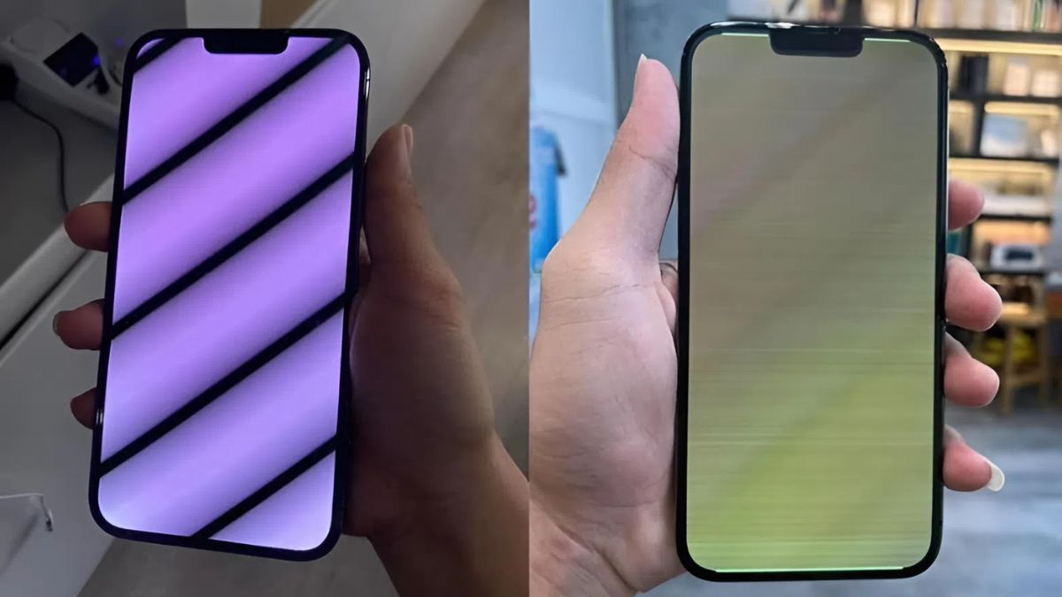 Các lỗi hiển thị kèm theo khi màn hình iphone 13 pro max bị vàng.