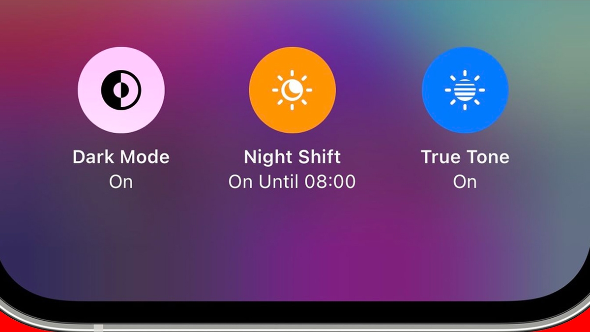 màn hình iphone 15 bị vàng do tính năng Night Shift và True Tone đang bật