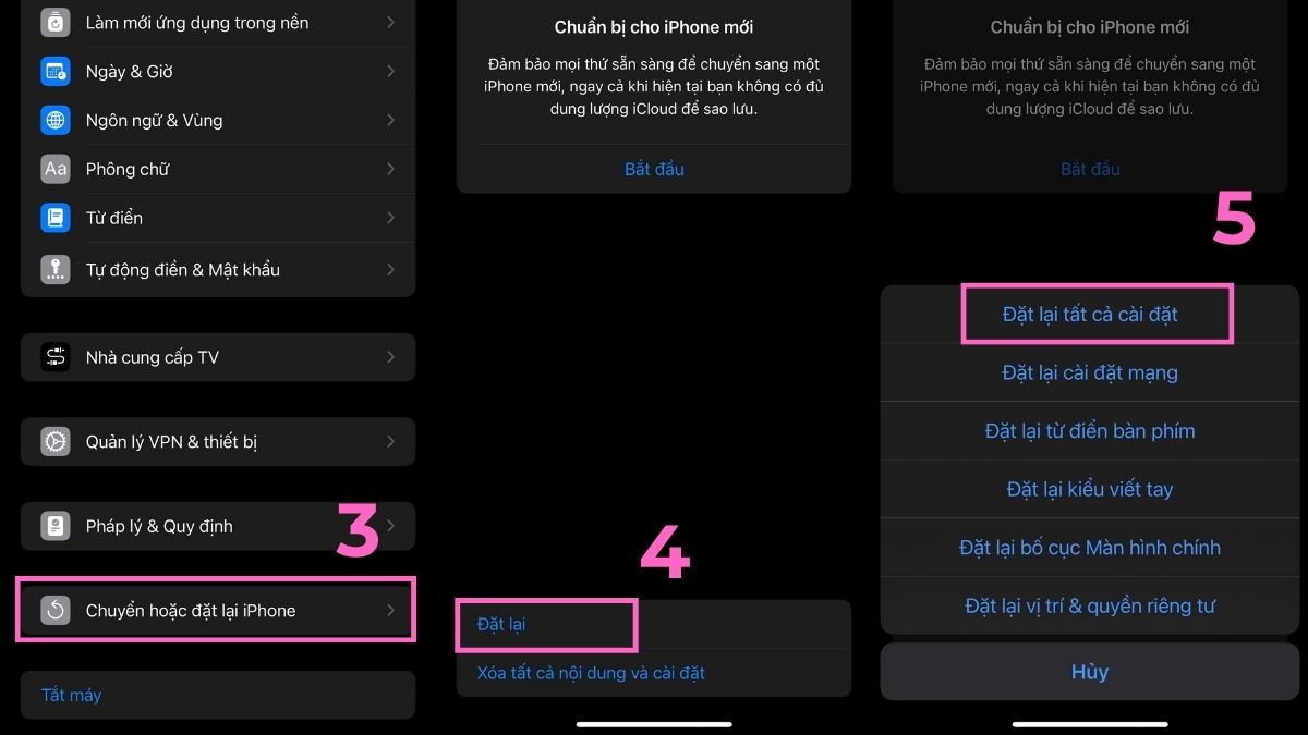 Màn hình iphone bị lưu ảnh có thể được sửa bằng cách chọn Chuyển hoặc đặt lại iPhone.