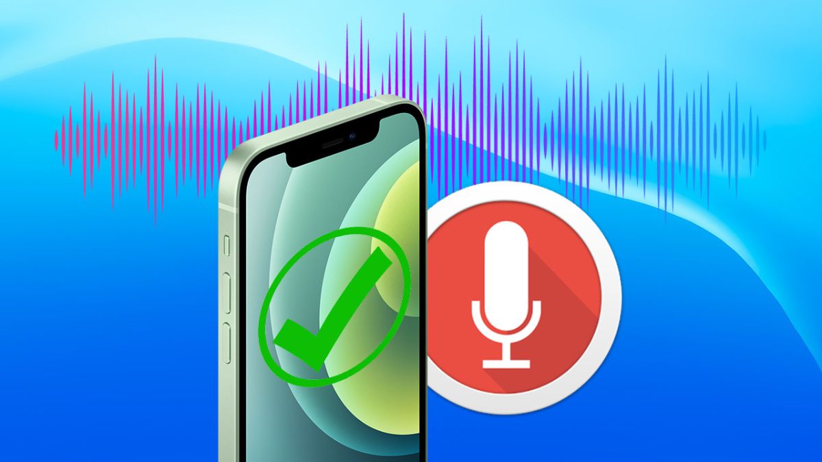 Màn hình ứng dụng ghi âm trên iPhone, cách nhanh nhất để test và nhận biết điện thoại iPhone bị lỗi mic.