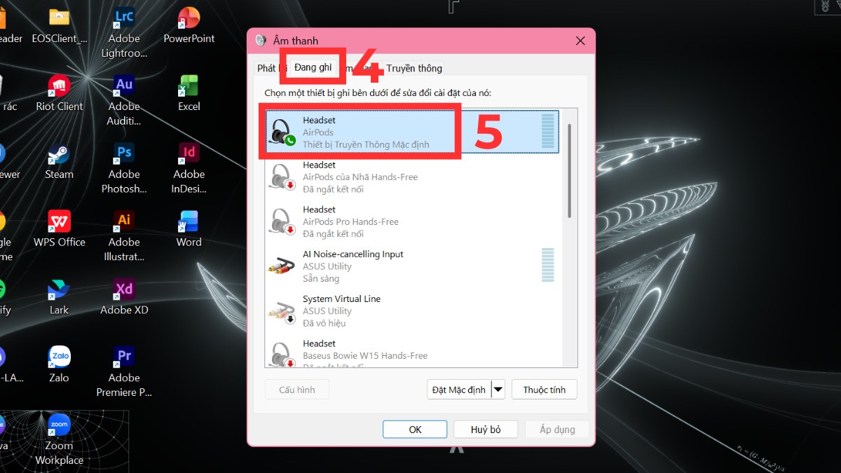 Chọn đúng nguồn mic Sony WH-CH520 khắc phục mic tai nghe bluetooth không nói được.